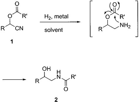 Scheme 1. The hydrogenation of acylated cyanohydrins with subsequent ...