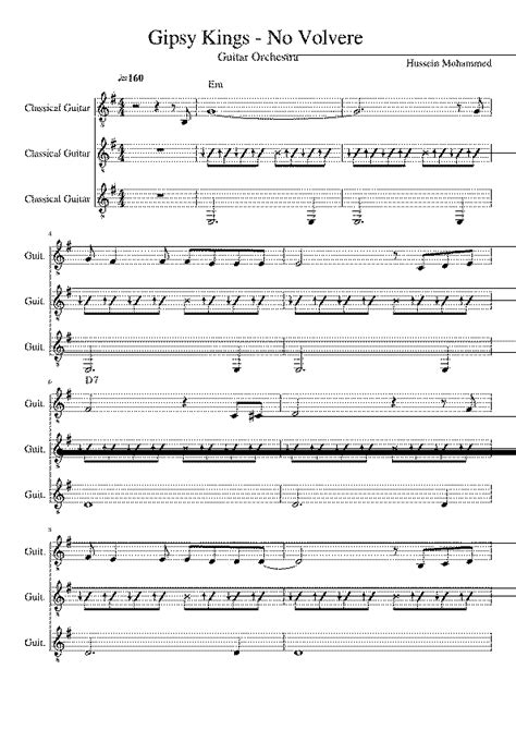 La Partitura de No Volvere | Partituras.org