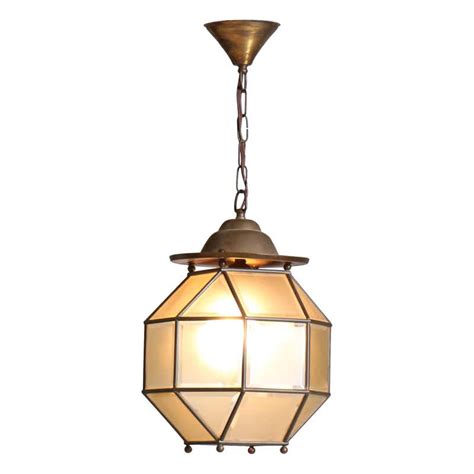 Dutch Art Deco Brass Lantern with Beveled Glass, 1930s at 1stDibs