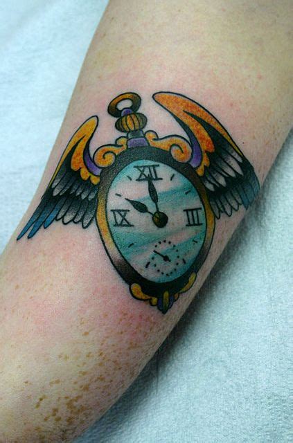 Time Flies by Chris Hold American Tattoos, Time Flies, Compass Tattoo, Traditional Tattoo ...