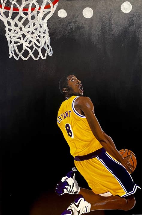 Kobe Bryant Dunking Painting Kobe Bryant 8 Kobe Lakers Art - Etsy