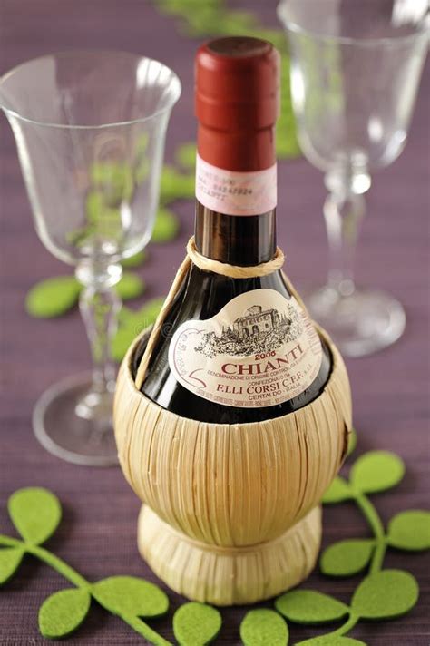 Italian Chianti bottle stock image. Image of beverage - 11727143