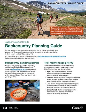 Backcountry Planning Guide - Jasper National Park