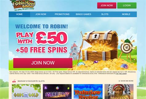 Robin Hood Bingo Review - Spend £10, play with £50 + 50 slot spins!