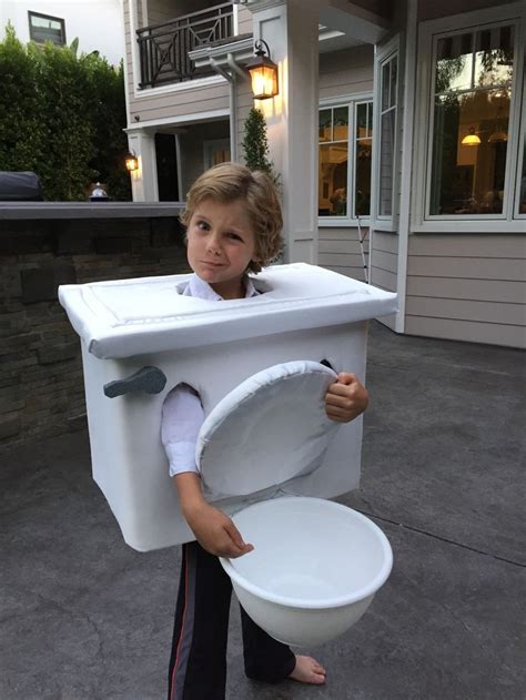 Toilet costume 2015. Candy goes in the bowl. Inspired by costume at ins… | Unique kids halloween ...