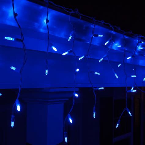 LED Christmas Lights - 70 M5 Blue LED Icicle Lights