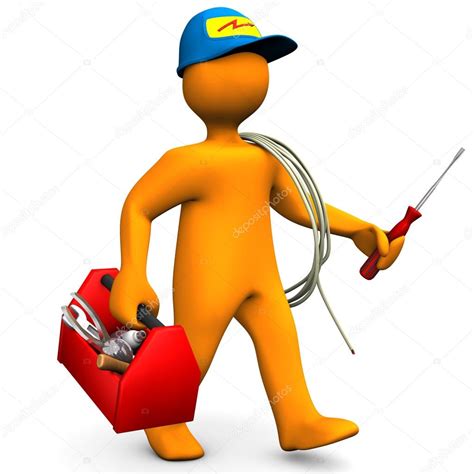 Electrician With Toolbox And Cord — Stock Photo © limbi007 #13763602