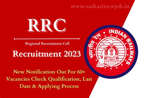 RRC Recruitment 2023: New Notification Out For 60+ Vacancies Check Qualification, Last Date ...