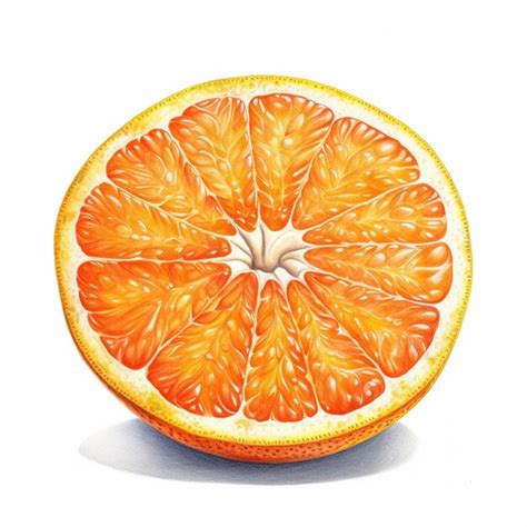 Premium AI Image | There is a drawing of a grapefruit cut in half generative ai