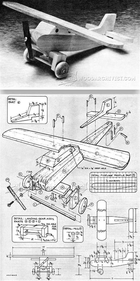 Wooden Airplane Plans - Children’s Wooden Toy Plans and Projects | WoodArchivist.com | Wooden ...