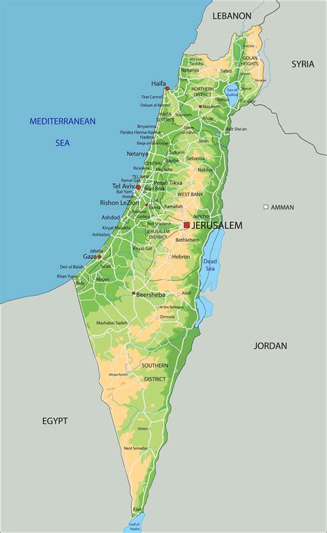 Mapa físico de Israel Cartel de impresión fotográfica | Etsy