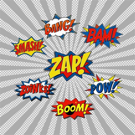 Boom Bam Bang Pow Zoinks Zap Smash Superhero Comics Clipart Comic Book ...