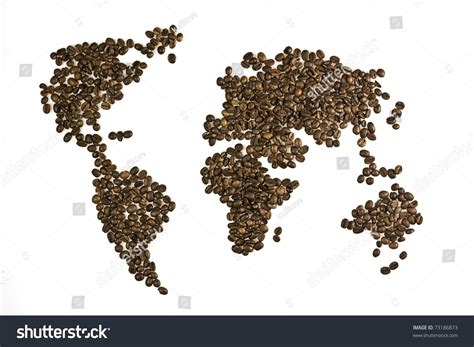 World Map Laid Out Coffee Beans Stock Photo (Edit Now) 73186873