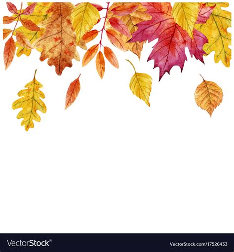 Watercolor autumn leaves frame Royalty Free Vector Image