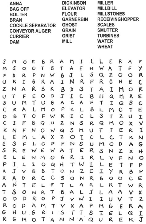 Manotick Directory: Watson's Mill Word Puzzle