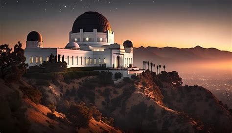 Premium AI Image | A view of the griffith observatory at night