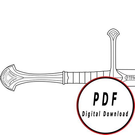 Narsil anduril sword Template pattern blueprint DIY pdf - Etsy México