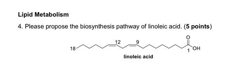 Solved Lipid Metabolism 4. Please propose the biosynthesis | Chegg.com