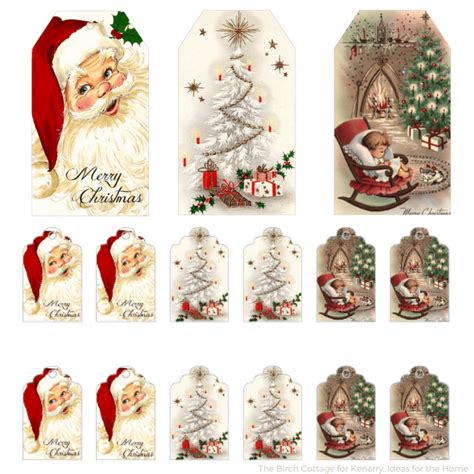 Download Free Printable Vintage Christmas Gift Tags for Holiday Wrapping