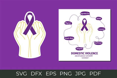 Domestic violence awareness month. Awareness ribbon svg