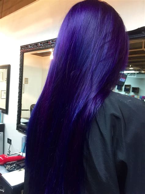 Violet with Blue pravana hair #stylistsarahphall | Violet hair, Dyed ...