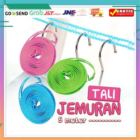 Jual Tali Jemuran 5 m Meter Super Praktis Tali Jemuran Baju - Tali Tambang Jemuran - Jemuran ...