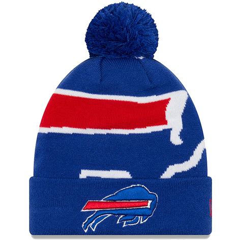 Men's Buffalo Bills New Era Royal Logo Whiz 3 Cuffed Pom Knit Hat