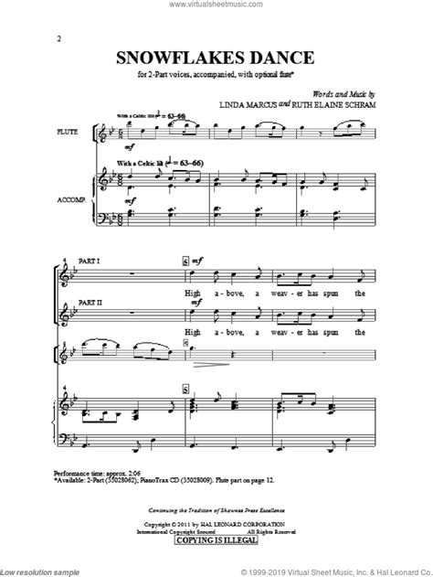 Marcus - Snowflakes Dance sheet music for choir (2-Part) [PDF]