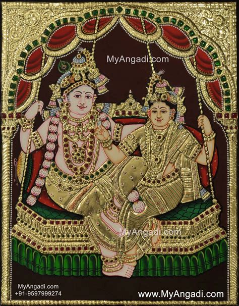 Radha Krishna Tanjore Painting | Tanjore painting, Painting, Krishna ...