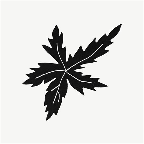 Black leaf, vintage botanical illustration | Premium PSD Illustration ...