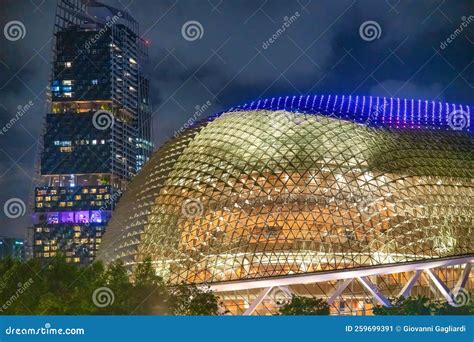 Singapore Skyline in Marina Bay at Night Editorial Photo - Image of ...