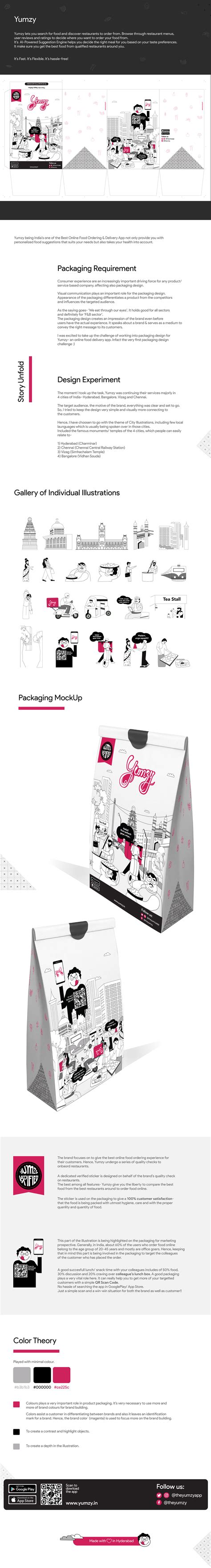 Designed this packaging for an online food delivery app on Behance