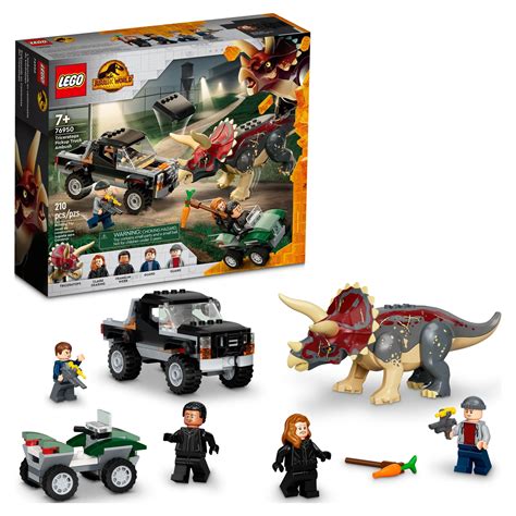 LEGO Jurassic World Dominion Triceratops Dinosaur Pickup Truck Ambush 76950 (210 Pieces ...