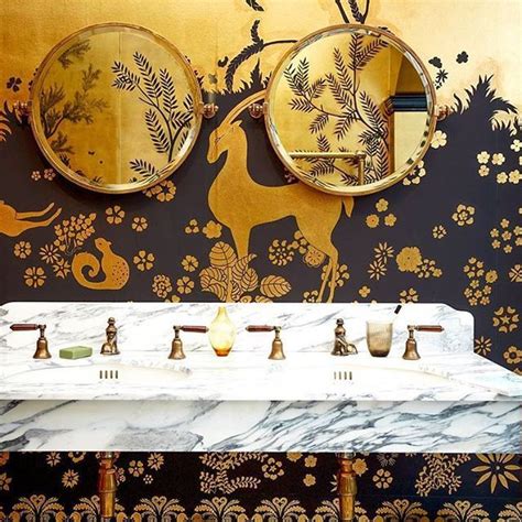 Design Trend: Add an elegant touch to your bathroom with gold home wallpaper | Décor Aid | Home ...