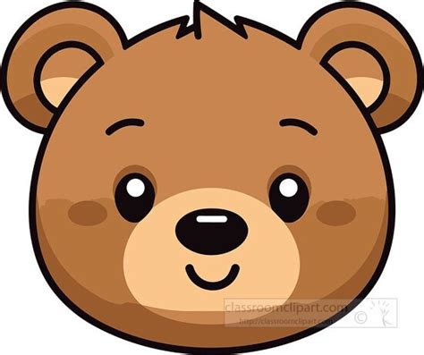 Animal Faces Clipart-borwn baby bear face