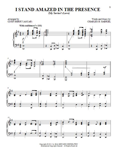 I Stand Amazed In The Presence (My Savior's Love) | Sheet Music Direct