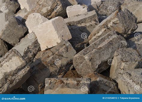 A Pile Of Concrete Rubble With Rebar Royalty-Free Stock Photography | CartoonDealer.com #213254015