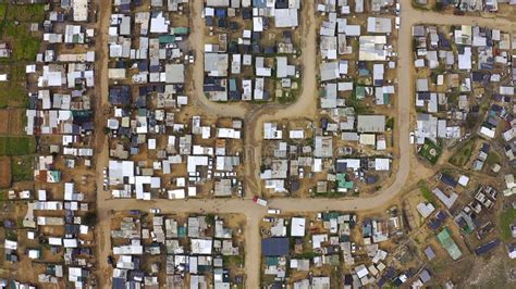 Township, Drone and Shack Buildings in South Africa, Gugulethu or ...