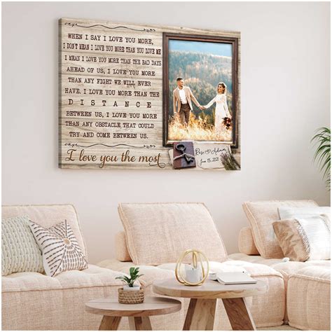 I Love You The Most Rusric Window Frame Custom Canvas Photo Print