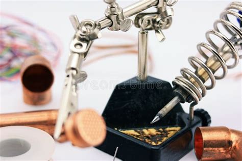 Soldering Iron and Electrical Wires Stock Photo - Image of installation ...