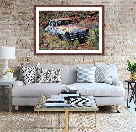 Rusted Classic Car, Fine Art Photo, Rusted Car, Old Car Art, Blue, Rust Color, Green Pops, Gift ...