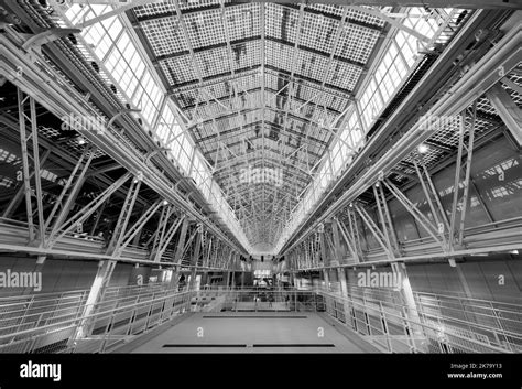 Interior of modern metal building Stock Photo - Alamy