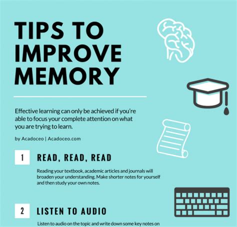 Tips to Improve Your Memory Infographic - e-Learning Infographics