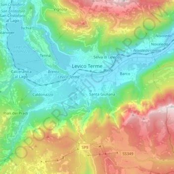 Levico Terme topographic map, elevation, terrain