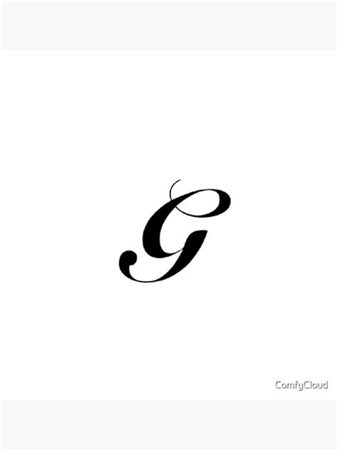 "G letter big font in cursive" Poster for Sale by ComfyCloud | Redbubble