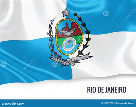 Brazilian State Rio De Janeiro Flag. Stock Illustration - Illustration ...