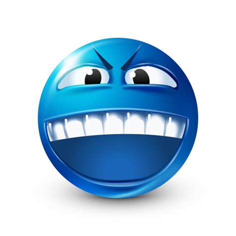 Angry Teeth Emoticon Blue Emoji