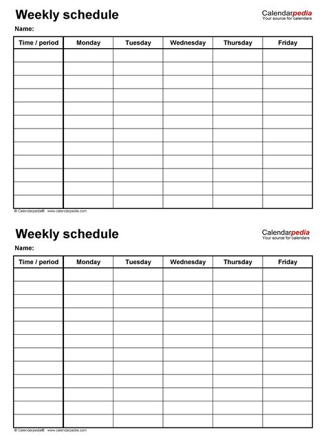 1 Week Calendar Printable