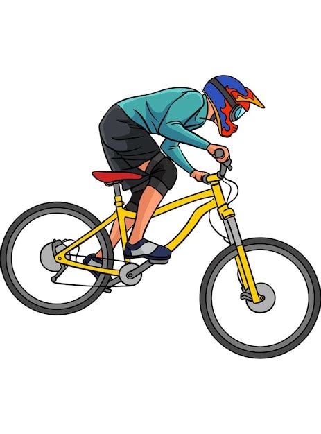 Premium Vector | Mountain biker cartoon colored clipart