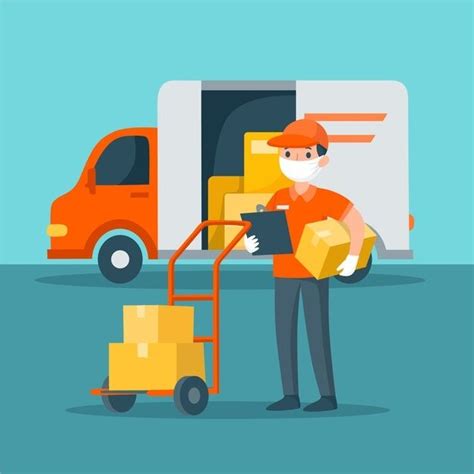 Premium Vector | Illustration delivery service with mask concept | Packers and movers ...